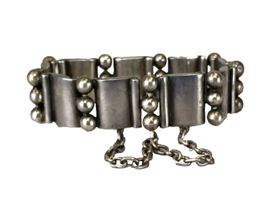 Vintage 1960s Hector Aguilar Bracelet Mexico Solid Sterling Silver