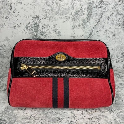 GUCCI Marmont Ophidia Red Suede Shoulder Bag Authentic Vintage