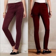 Pilcro  The Letterpress Sz 28 Serif Purple Wine Velour Skinny Corduroy Pant