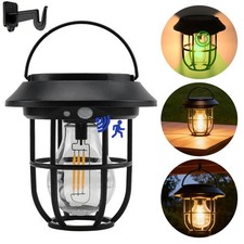 Solar Motion Sensor Light Hanging Lantern Outdoor Waterproof Tent Camping Lamp