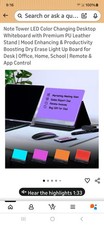 NoteTower Zumiglo LED Glass Whiteboard RGB Light Remote Bluetooth 15x6.4in