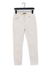 Mint Velvet Women's Jeans UK 10 Cream Cotton with Polyester, Elastane Skinny