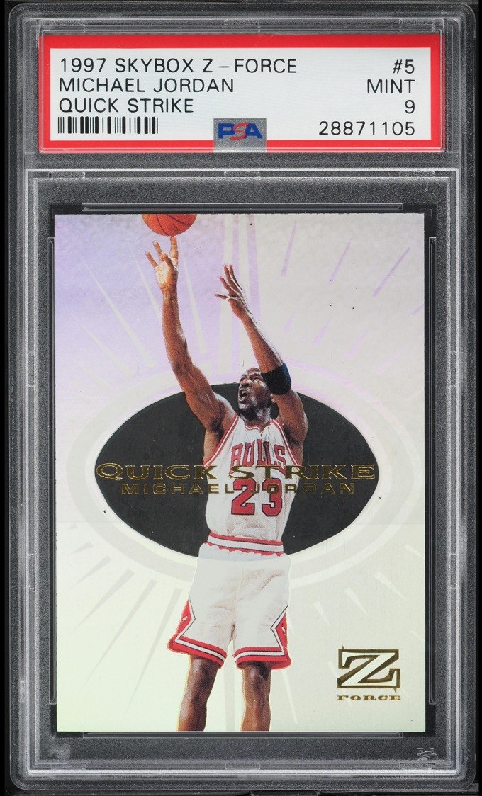 1997 Skybox Z-Force Quick Strike #5 Michael Jordan SSP PSA 9 Rare Insert Bulls