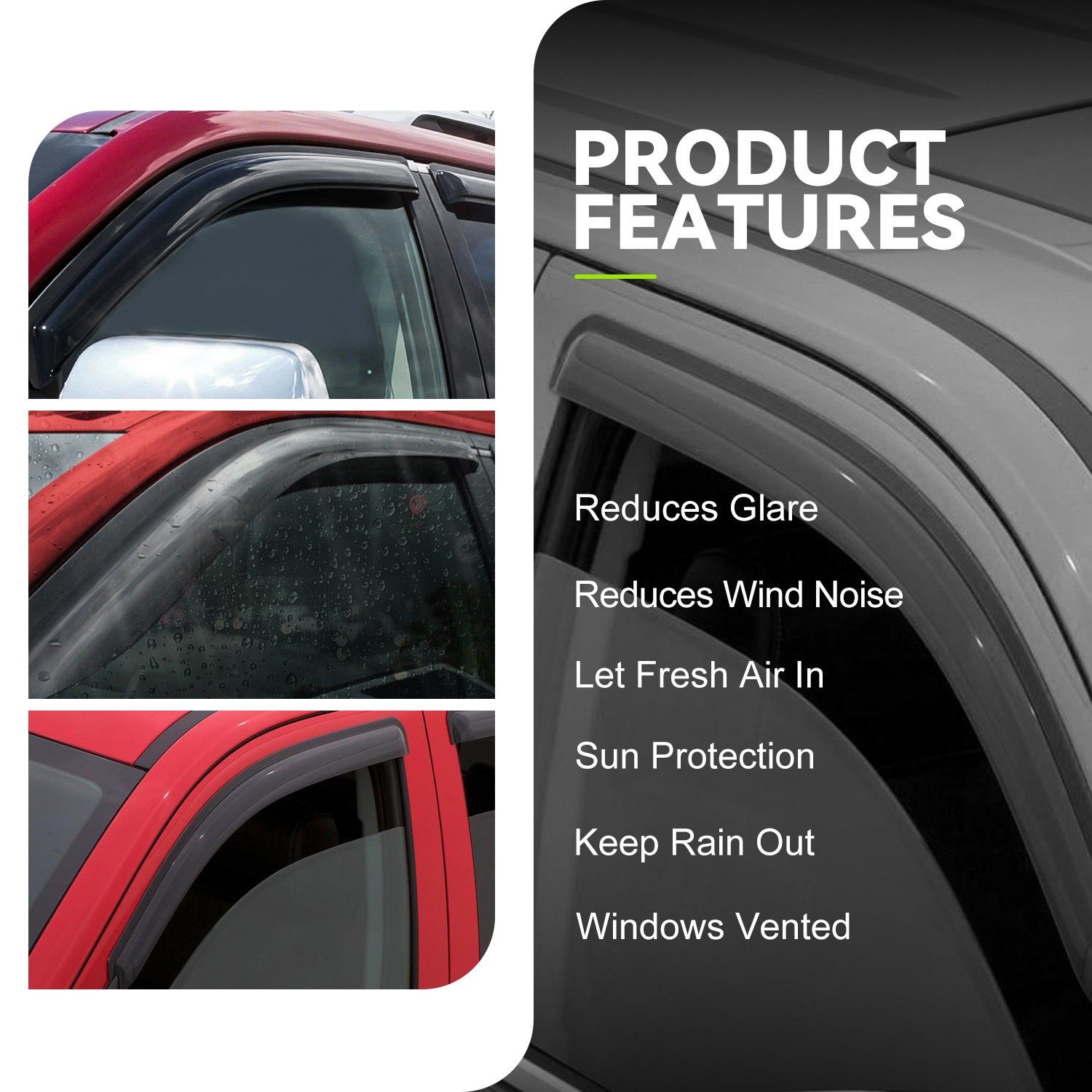 Viseras De Ventana, Deflector De Protección Contra La Lluvia Para - Foto 9