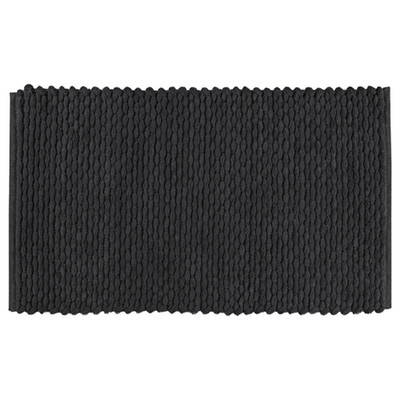 Badteppich Willow - Baumwolle / Polyester - Anthrazit - 60 x 100 cm