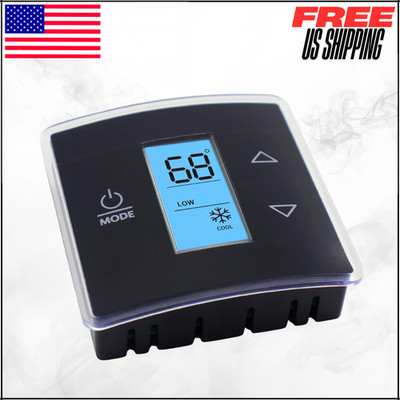 RV Single Zone 3 Wire Wall Thermostat For Dometic Camper Conditioners LCD Black