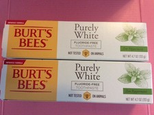 Burt's Bees Purely White Fluoride-Free Toothpaste Zen Peppermint 4.7 oz 2-Pack
