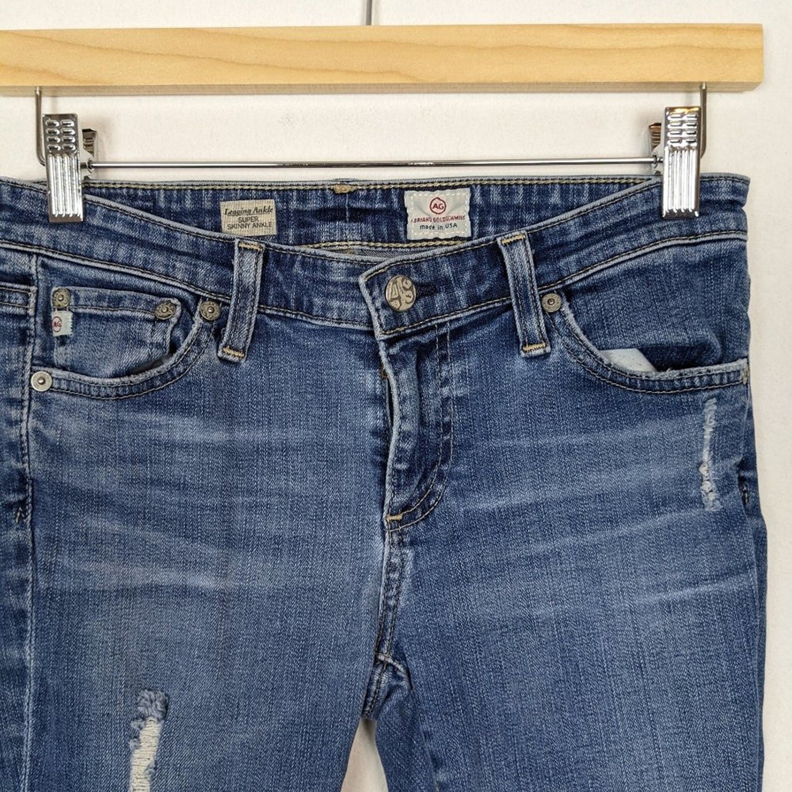 AG Adriano Goldschmied Women Jeans Distressed Super Skinny Ankle Legging Size 27 thumbnail 5
