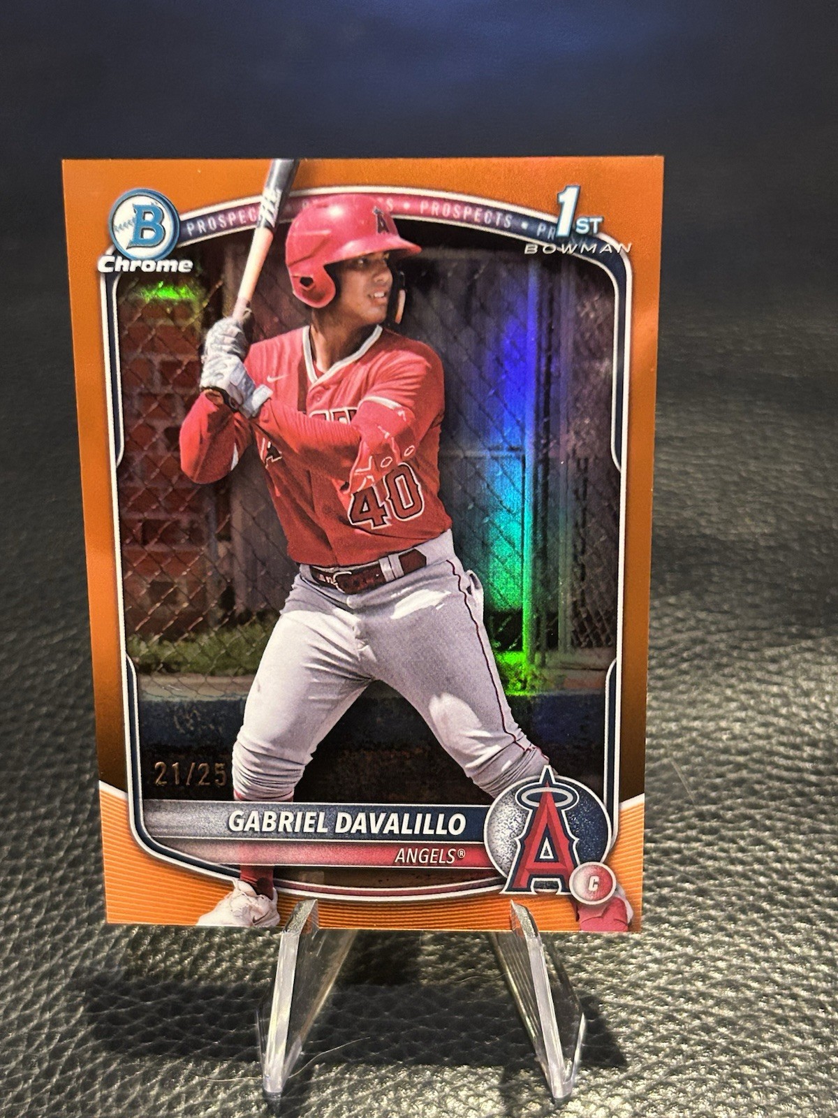 2025 Bowman Chrome Prospects Gabriel Davalillo 1st  Bowman Orange Refractor /25