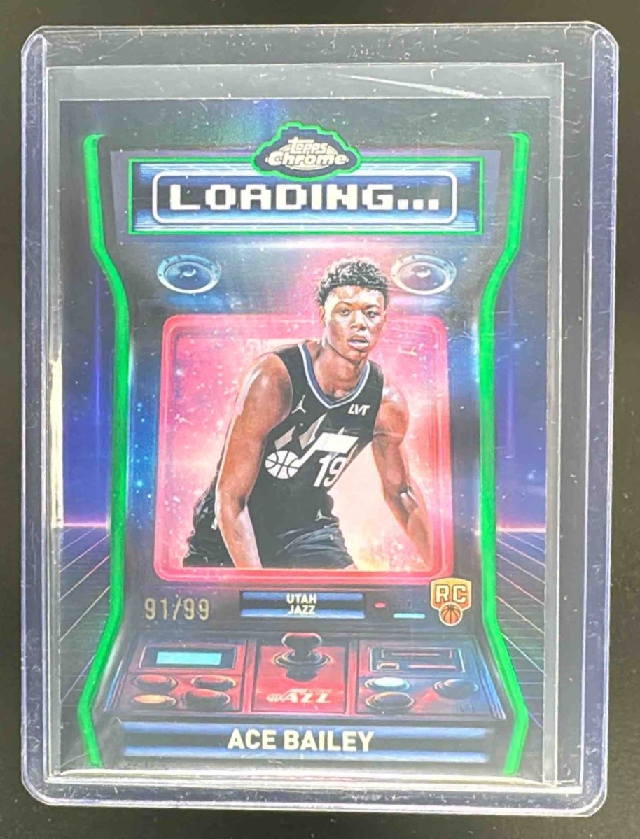 Ace Bailey 2025 Topps Chrome #LD-14 Green Refractor Loading Rookie RC /99