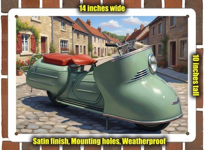 Metal Sign - 1953 Maico MB 174 Scooter Oil Painting - 14x10