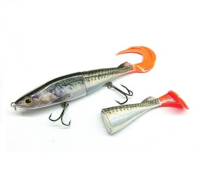 Pike Soft Lure Cannibal 140-155mm 28g Sinking Fire Tail / Paddle Tail Hybrid