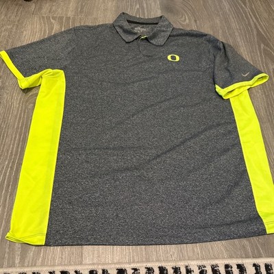 Nike Oregon Ducks Golf Polo Shirt Men s Size XL Dri-Fit Gray Used