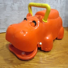 Rare Find! Vintage 1960 Playskool Hungry Hungry Hippo Ride on Scooter Orange