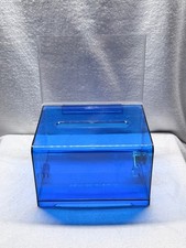 Caja de Cristal Acrílico Donación y Boleta Azul 6.24X4.5X4 Nueva Caja Abierta