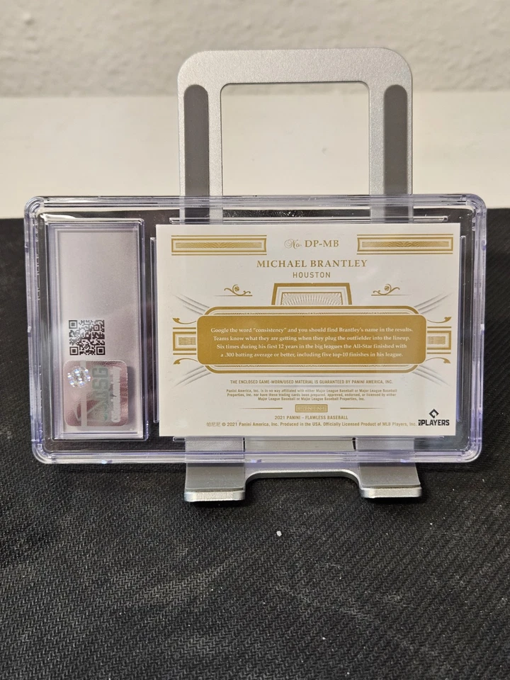 MICHAEL BRANTLEY 2021 BÉISBOL IMPECABLE zafiro parches dobles/7 CSG como nuevo 9 Foto 4 de 4