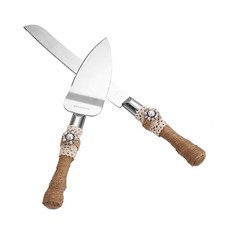 2 PCS Rustic Wedding Cake Knife Serving Set Party Anniversary Tableware