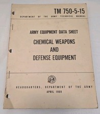 Technical Manual Army TM 750-5-15 1969 Data Chemical Weapons Defense Equipment