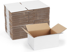 Small Shipping Boxes 8x6x4 White Corrugated Cardboard 40 Pack