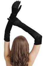 Long Gloves Costume Women Long Satin Opera Gloves Elbow Length Black