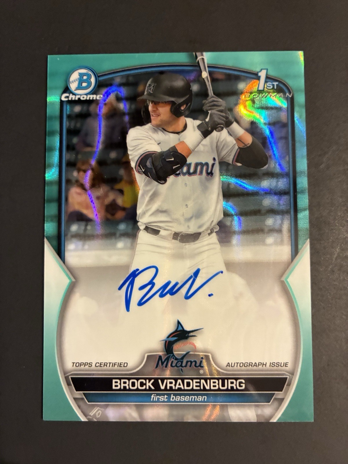 Brock Vradenburg 2023 Bowman Chrome Draft Aqua Lava Refractor Auto /199 #CDA-BV