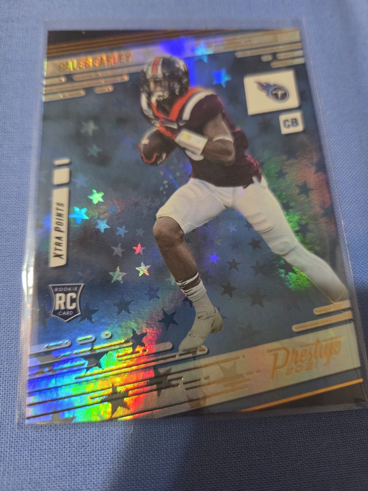 2021 Panini Prestige - Rookies Caleb Farley #247 Xtra Points Astral (RC)