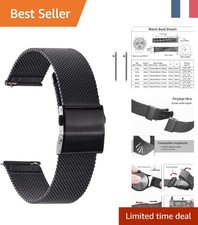 Montre en Acier Inoxydable 22mm - Bandes à Libération Rapide et Ajustables