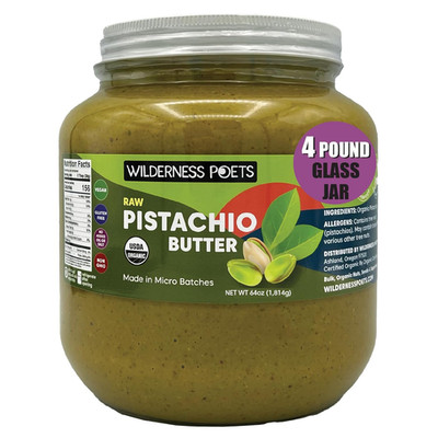 , Pistachio Butter - Organic, Raw, 100% Pistachio (64 Ounce - 4 Pound) - Half Ga