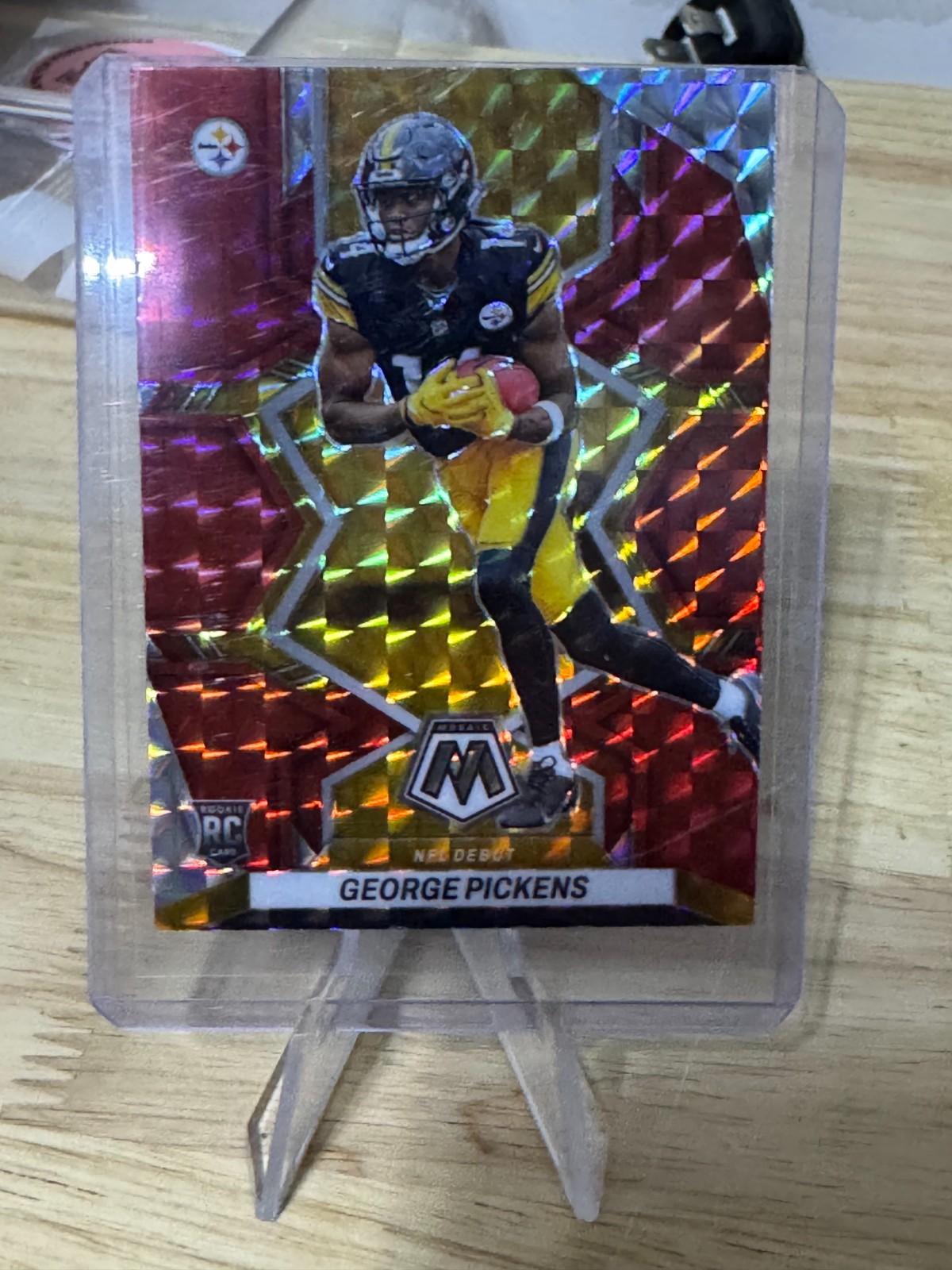 2022 Panini Mosaic #282 George Pickens Red Mosaic Prizm Rookie Steelers RC