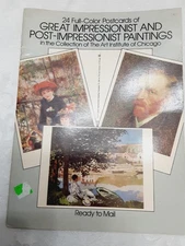 Book 24 Postcards of Great Impressionist Post Impressionist Paintings UNPOSTED 