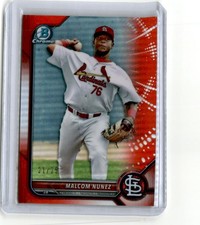 2022 Bowman Chrome #BCP-42 Malcom Nunez Orange /25 St. Louis Cardinals