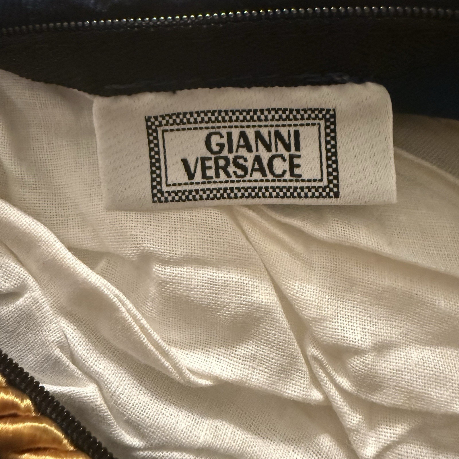 Gianni Versace Decorative Pillow Gold Embroidered Medusa Blue Velvet Designer  thumbnail 12