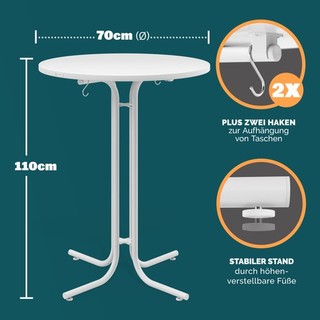 B Ware Stehtisch klappbar 70cm weiß Tisch Möbel
