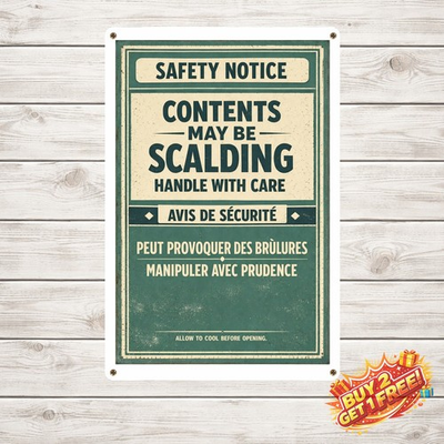 #ad #ad Bilingual Hot Water Safety Warning Sign Weatherproof Outdoor Aluminum 8x12 $9.99