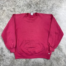 Vintage Russell Athletic Sweatshirt Mens Large Pink Fleece Crewneck USA 90s