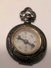 Antique Compass Watch Fob Pendant
