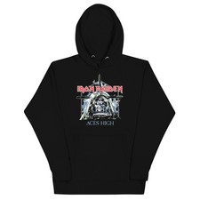Iron Maiden Aces High Classic Mens Officially Licensed Hoodie Black