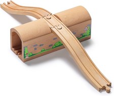 Wooden Train Track Bridge Tunnel Set Compatible with Major Brands for Kids