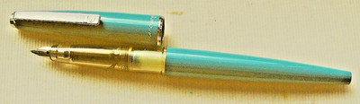 VINTAGE  PARKER - EVERSHARP FOUNTAINPEN in TOURQUISE/CHROM ! MADE IN U.S.A. 1960