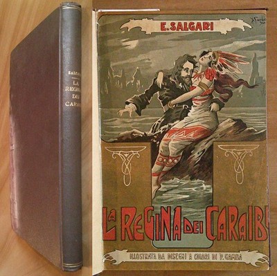 Salgari - DIE KÖNIGIN DER KARIBIK - Ed. Vallardi, 1920 - Ill. BEIN - SELTEN*