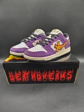 Death Dreams x The Closet Shoes Mens 8 SB Dunk Low White Purple Suede TSE 1-300
