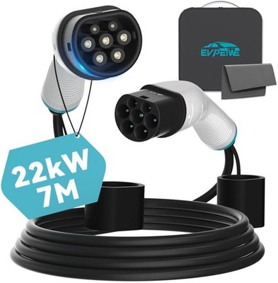 22kW 32A Typ 2 EV Ladekabel 7M 480V 3 Phase für ID.5, e-208, 500e, Model S/3/X/Y