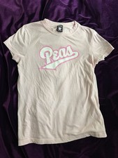 RARE Y2K vintage Black Eyed Peas "Peas" logo tee Size YL Pink Hard to Find 