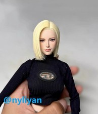Customized 1/6 Female Cool Beauty Girl Head Sculpt Model For 12''Action Figure