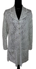 Vintage Escada Margaretha Ley Cardigan Tunic Silver with Rhinestone