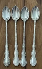 4- Gorham STRASBOURG Sterling Silver Iced Tea Spoons - 7-1/2” - 136g TW
