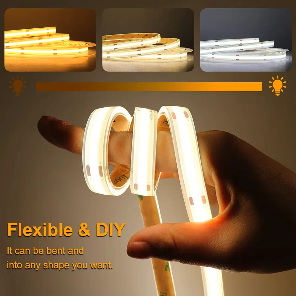1m 5m 10m 24V COB LED Strip Flexible Rope IP68 Waterproof Lamp Outdoor Lights - Image 4 of 4