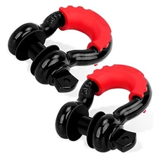 Shackles 3/4" (2 Pack)  57,000 lbs Break Strength with 7/8'' Pin D Ring Black