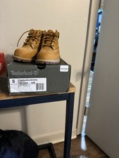 Timberland Kids Leather Boots 12909 Tan, Size 5M