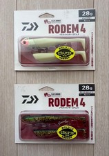 Daiwa RODEM 4 Flat Junkie 4" 28g Soft Lure Set Pink Glow Green Gold Red